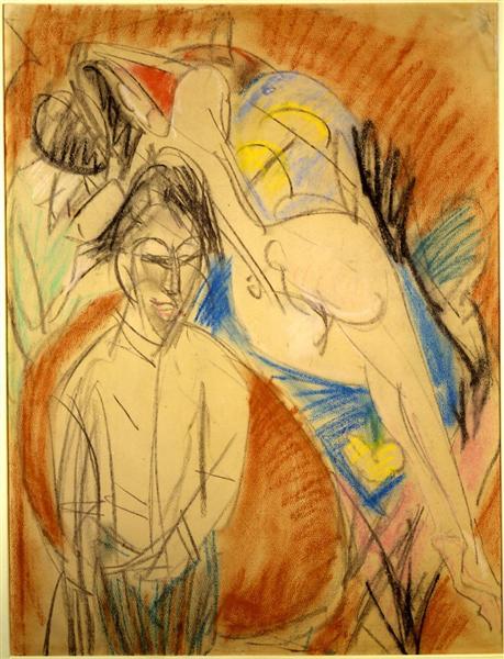 Man and Naked Woman, 1915 - 恩斯特‧路德維希‧克爾希納