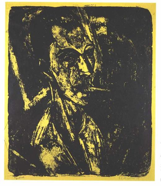 Self-portrait with Cigarette - Ernst Ludwig Kirchner