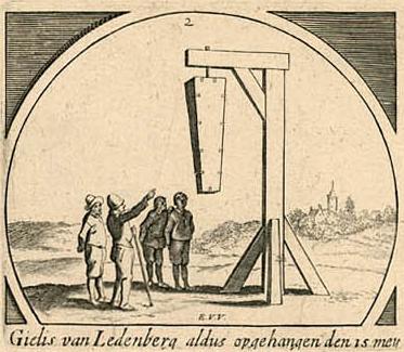 The hanging of Gilles van Ledenberg, 1619 - Esaias van de Velde l'Ancien
