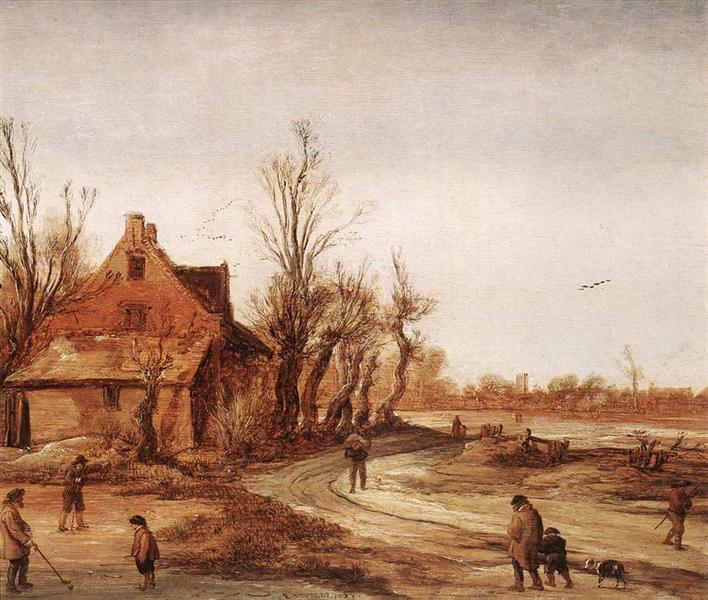 Winter Landscape, 1623 - Эсайас ван де Вельде