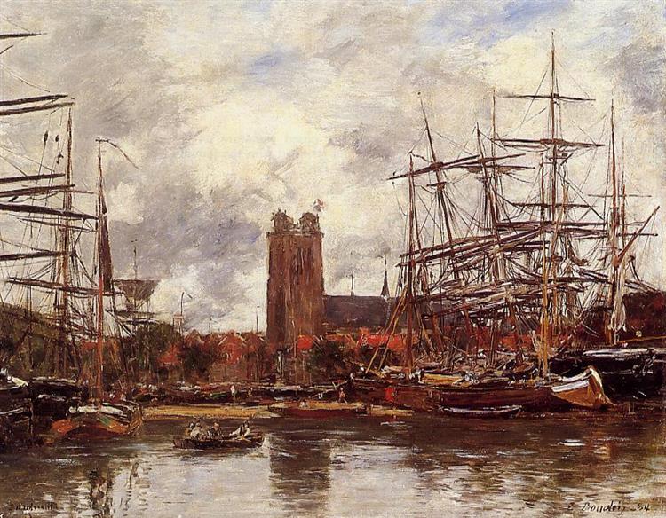 A French Port, 1884 - Eugene Boudin