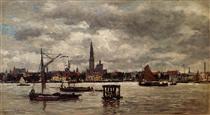 Antwerp, the Schelde - Eugene Boudin