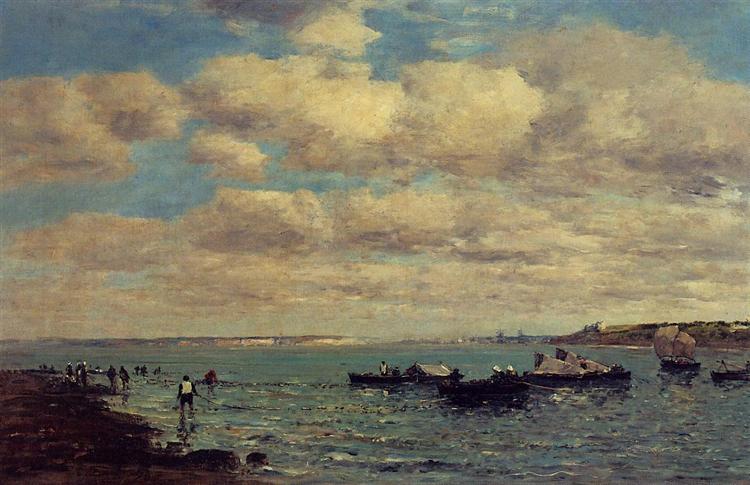 Camaret, Fishermen and Boats - Eugène Boudin