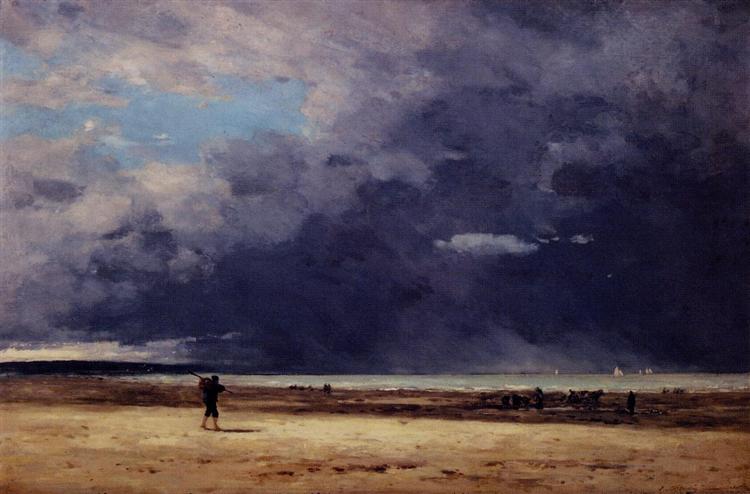 Deauville, Low Tide, c.1863 - Эжен Буден