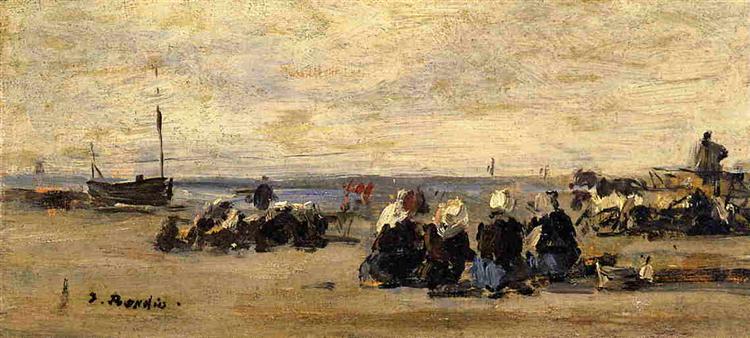 Fishwomen at Berck, c.1876 - Эжен Буден