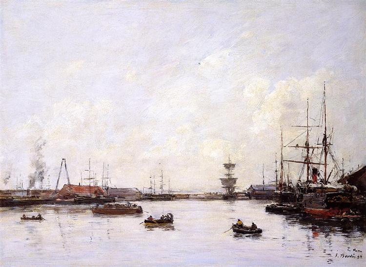 Le Havre. Basin of Eure., 1892 - Эжен Буден