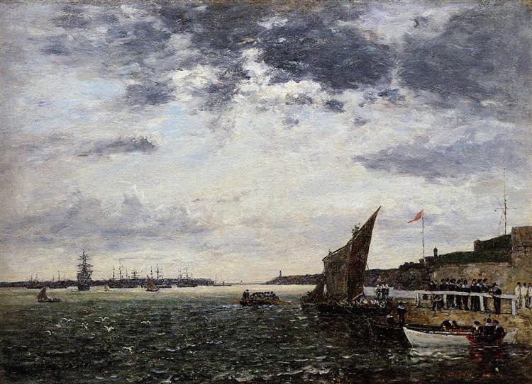 Marines Landing in Brest Harbor, 1870 - Eugène Boudin