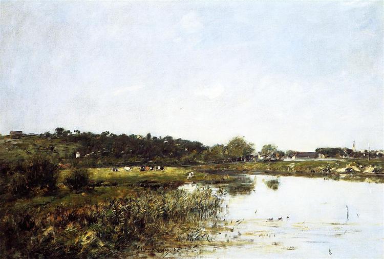 On The Banks of the Touques - Eugene Boudin
