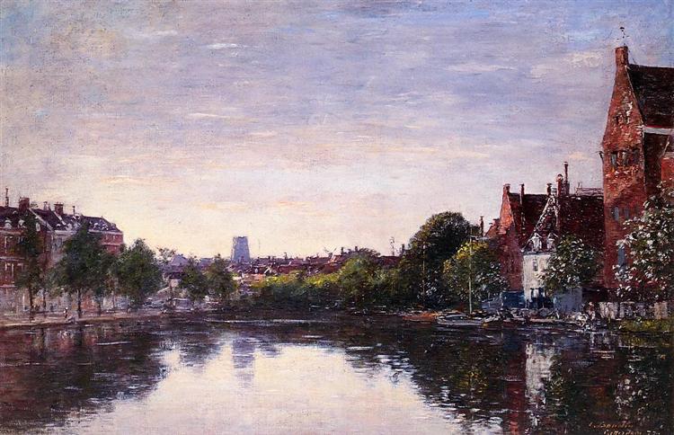 Rotterdam. A Corner of the Basin, 1877 - Эжен Буден