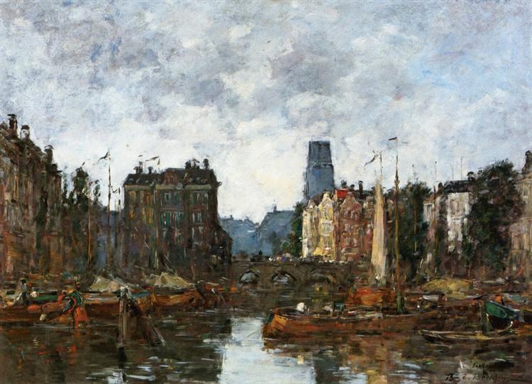 Rotterdam, the Pont de la Bourse, 1873 - Eugene Boudin