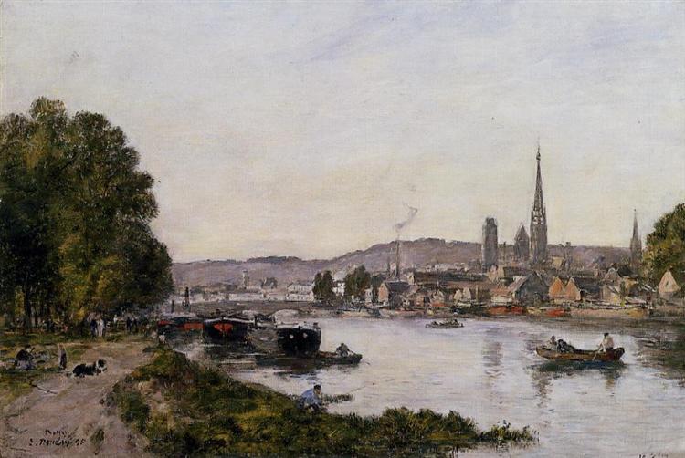 Rouen, View over the River Seine, 1895 - Эжен Буден