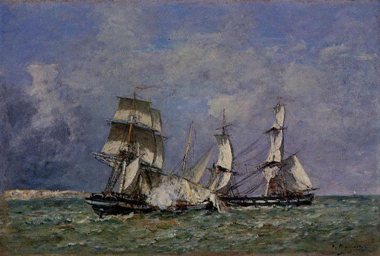 The Capture of the 'Petit Rodeur', 1878 - Eugène Boudin