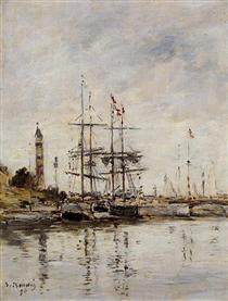 The Harbor at Deauville - Eugène Boudin