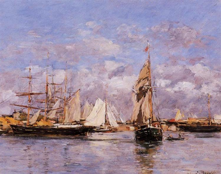 The Port of Trouville, High Tide, 1880 - Ежен Буден
