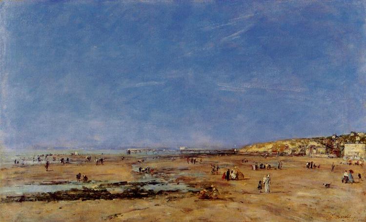 Trouville, Panorama of the Beach, 1890 - Эжен Буден