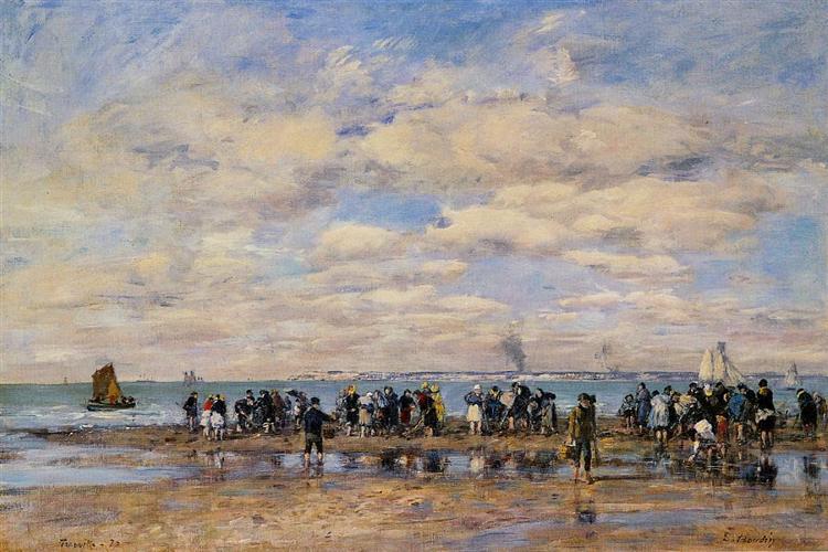 Trouville, the Beach at Low Tide, 1878 - Eugene Boudin