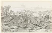 Crater of Mount Eccles, West from Mount Napier - Eugene von Guerard