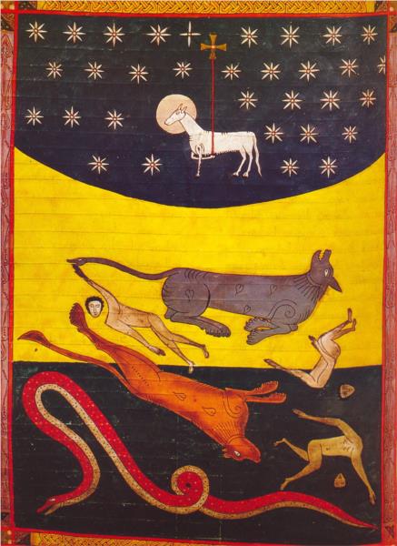 Victoire de l'Agneau sur la Bête. L'image de la Bête, le Dragon et les Rois de la Terre. Apoc. XVII - Facundus