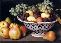 Maiolica Basket of Fruit - Fede Galizia