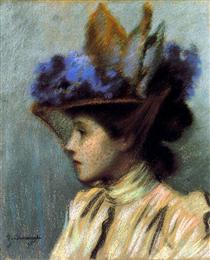 Lady with a hat - Federico Zandomeneghi