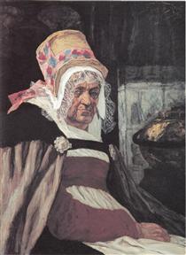 Head of old woman from Antwerp - Felicien Rops