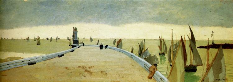 The pier of Honfleur, 1901 - Фелікс Валлотон