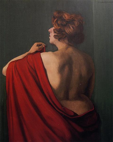 Woman with Red Shawl, 1920 - Феликс Валлотон