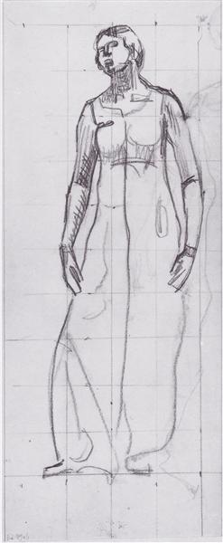 Standing draped figure, c.1913 - Ferdinand Hodler