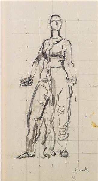 Standing draped figure, c.1913 - Фердинанд Ходлер