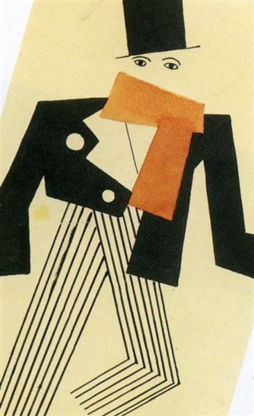 Skating Rink the Insane drawing of costume for Jean Börlin, 1921 - Fernand Léger