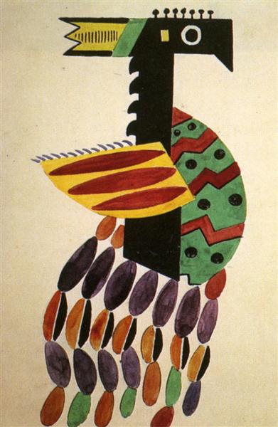 The Creation of the World Bird drawing of Costume, 1923 - Фернан Леже