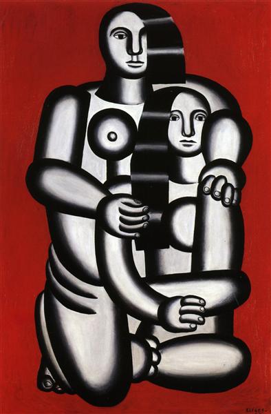 Two Figures, naked on red bottom, 1923 - Fernand Leger