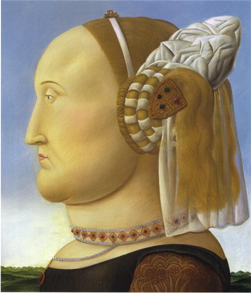 Battista Sforza (after Piero della Francesca), 1998 - Fernando Botero