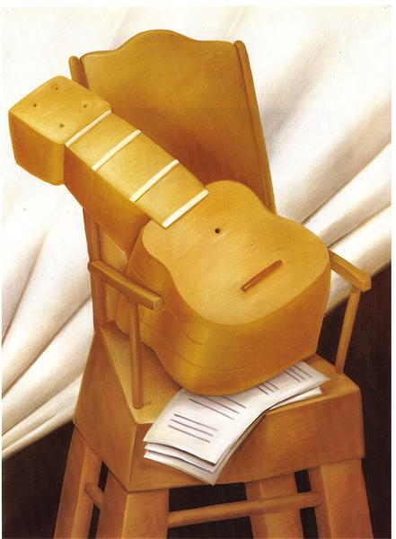 Guitar and Chair, 1983 - Фернандо Ботеро