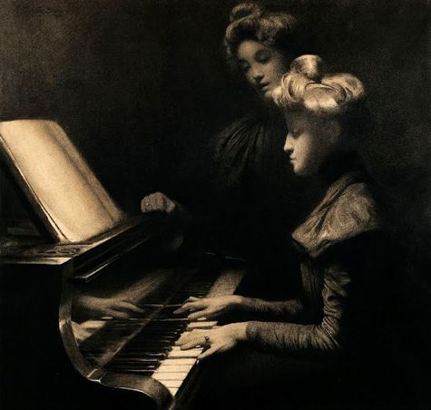 The piano lesson, 1899 - Firmin Baes