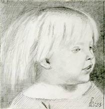 Cathy Madox Brown at the age of three years - Ford Madox Brown