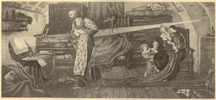First observation of the transit of Venus by William Crabtree in 1639 - Ford Madox Brown