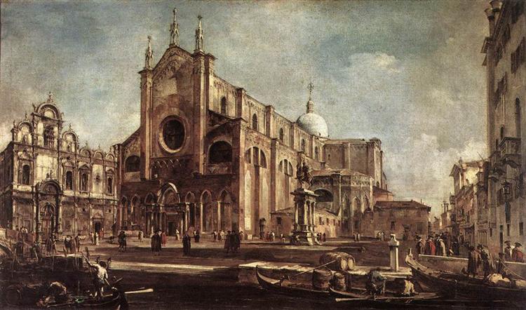 Campo de l'église Santi Giovanni et Paolo, avec la Scuola di San Marco à Venise, 1762 - 1763 - Francesco Guardi