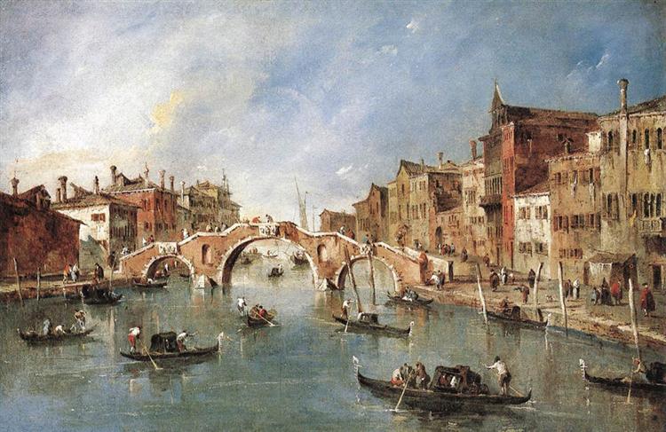 The Three Arched Bridge at Cannaregio, 1765 - 1770 - Франческо Гварді