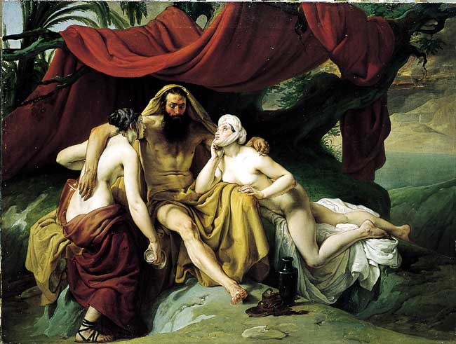 Lot and His Daughters, 1833 - Франческо Гаєс