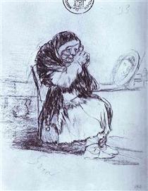 The Old Woman with a Mirror - Francisco Goya