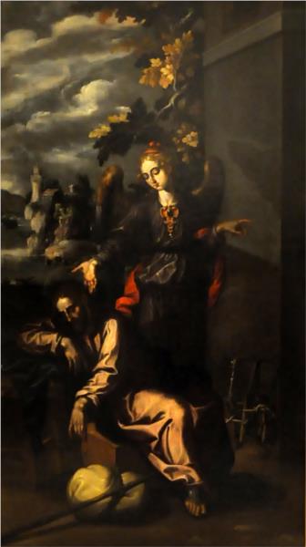 De droom van Sint-Jozef, c.1617 - c.1620 - Франсіско Пачеко