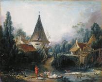 Landscape near Beauvais  early - François Boucher