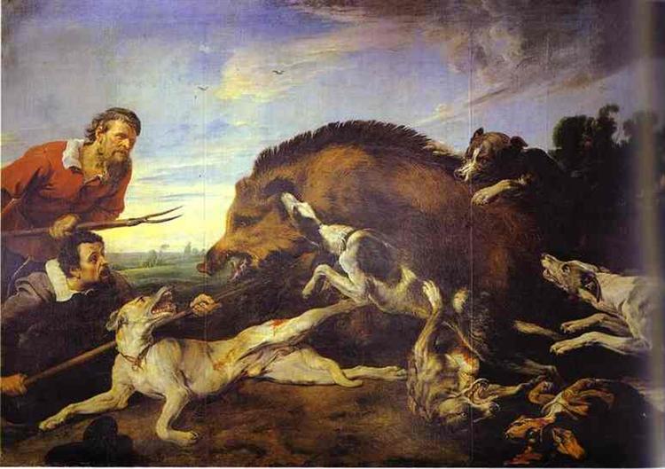The Wild Boar Hunt, c.1640 - Frans Snyders