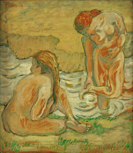Two bathing girls, 1909 - 法蘭茲·馬克