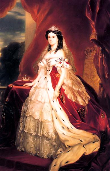 Portrait of Augusta of Saxe Weimar Eisenach - Франц Ксавер Винтерхальтер
