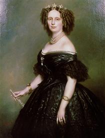 Portrait of Queen Sophie of Netherlands, born Sophie of Württemberg - Franz Xaver Winterhalter