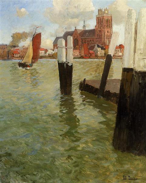 The Pier, Dordrecht, 1905 - Frits Thaulow