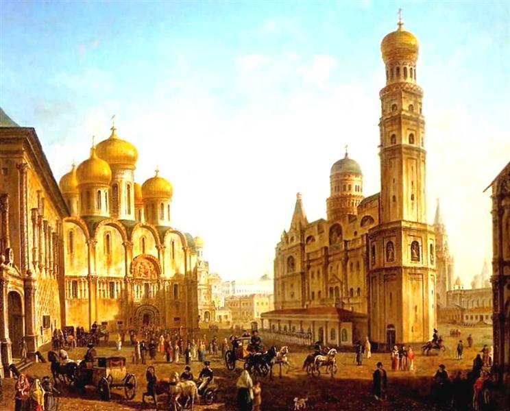 The Cathedral Square in the Moscow Kremlin - Fjodor Jakowlewitsch Alexejew