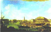 View of the Stock Exchange and the Admiralty from the Fortress of St. Peter and Paul - Fiódor Alekseiev